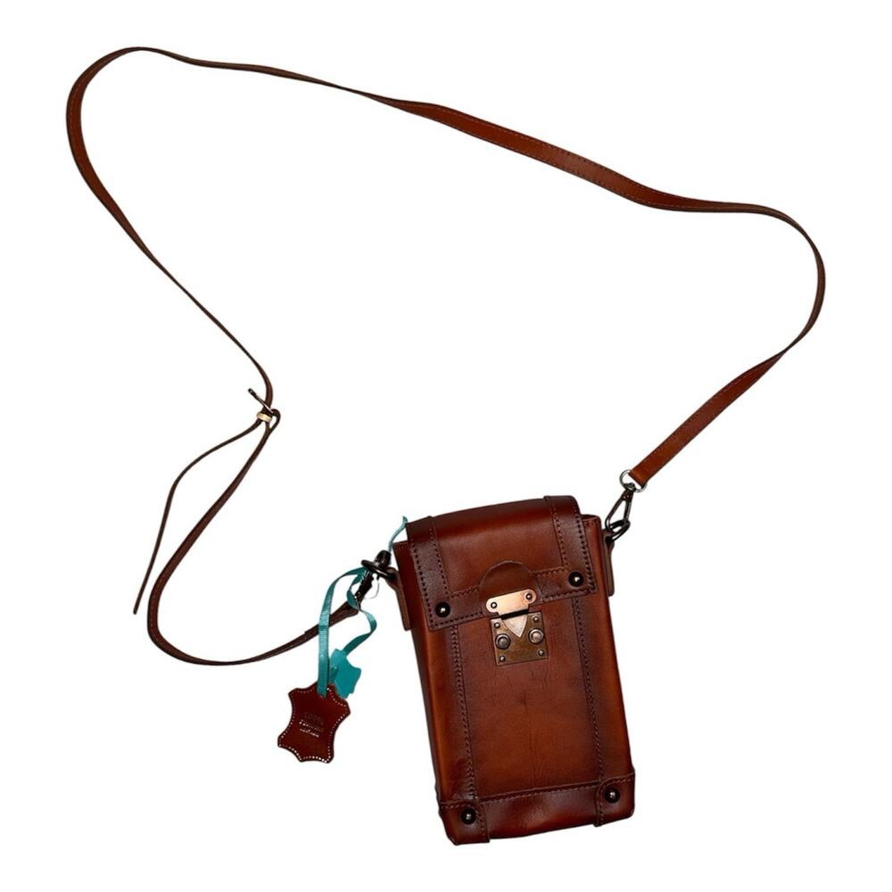 Montana West 100% Genuine Leather Mini Crossbody Bag NWT Brown